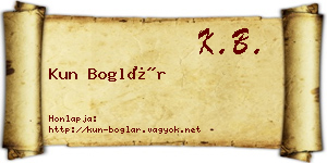 Kun Boglár névjegykártya